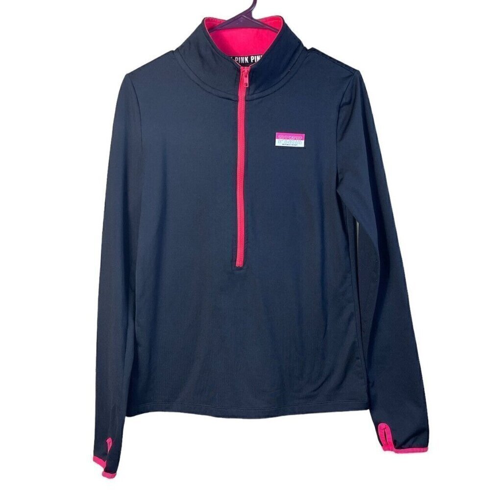Victoria's Secret Ultimate VS PINK 1/2 Zip Pullover Size M Pockets Thumbholes
